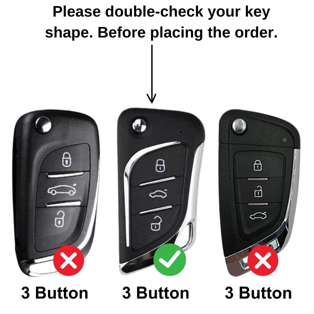SHOPOFLUX Metal Key Cover Compatible for KD Xhorse LX B30 Universal Remote 3 Button Flip Key
