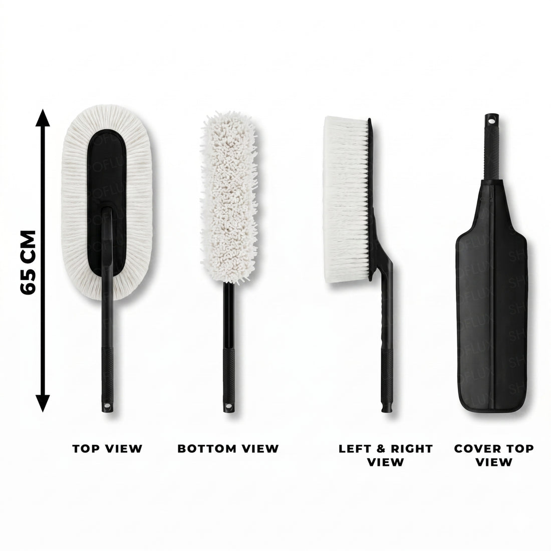 SHOPOFLUX Car Duster for Car Cleaning, Scratch-Free Dust Cleaner Brush with Long Handle, Premium Cotton Mop with Wax Coating, Lint-Free Exterior Cleaning Duster for Cars, SUVs & Bikes.