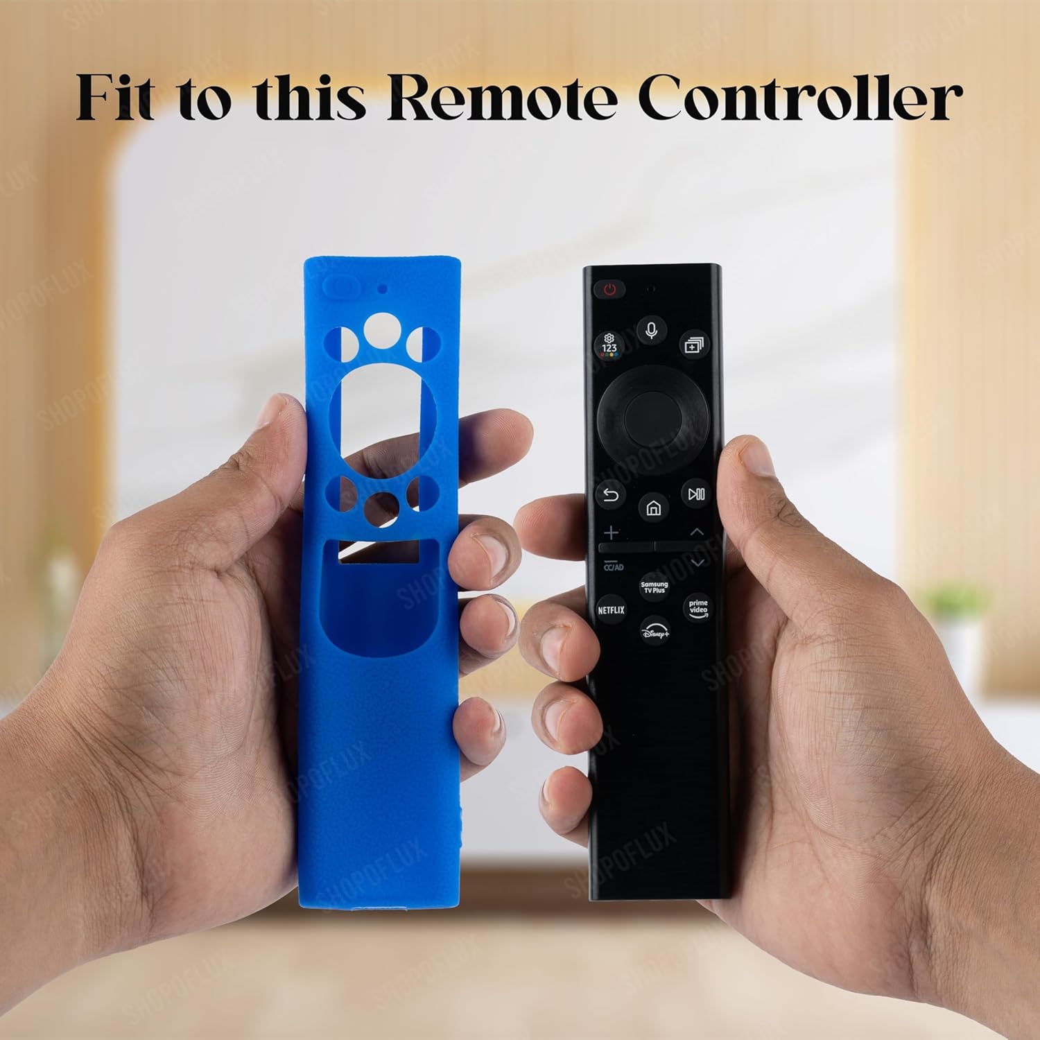 Shopoflux Silicone TV Remote Cover Compatible with Samsung 2022 Smart TV Remote QLED TV BN68-13897A / TM2280E Remote Protective Case [Remote NOT Included] (Blue) Shopoflux
