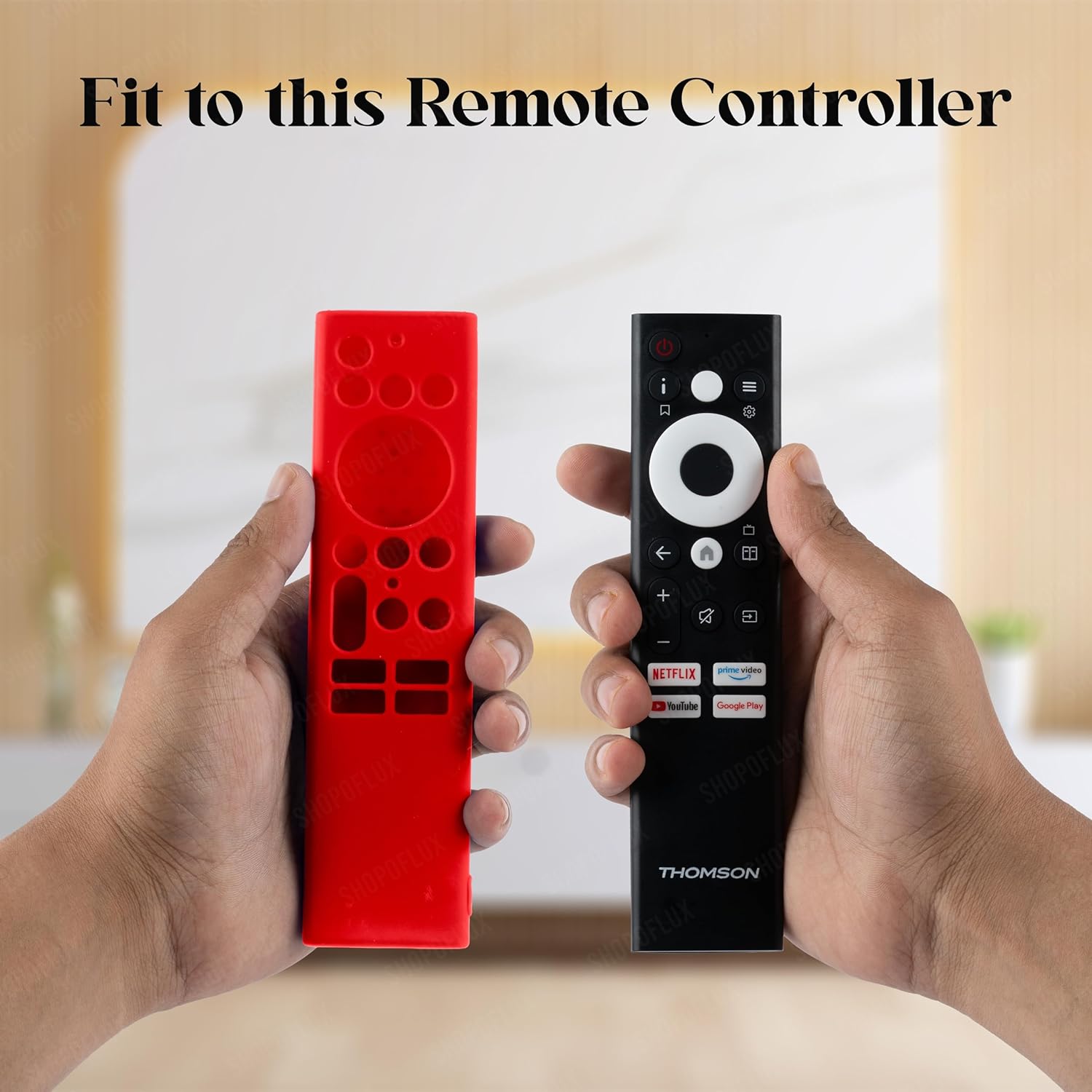 Shopoflux Silicone Cover case Compatible with Sansui Croma Haier Blaupunkt Motorola Smart Tv Remote Protective Case [Remote NOT Included] (RED) Shopoflux