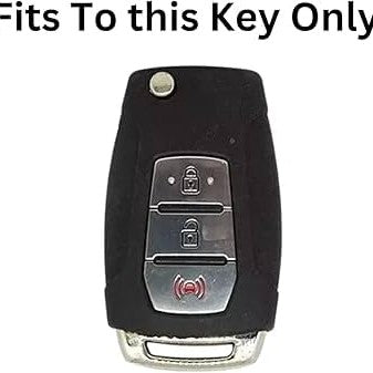 SHOPOFLUX Metal Key Cover Compatible for Mahindra XUV 300 and Alturas G4 Car 3 Button Flip Key (Metal Silicone Blue)