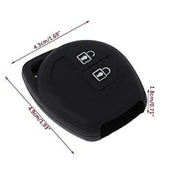 Shopoflux® Silicone Key Cover Compatible with Toyota and Suzuki Swift, XL6, Wagonr, Ignis, Ciza, Baleno, Scross, Vitara Brezza, Ertiga, Celerio, Dzire, Alto, Fronx Pack of 2 Black