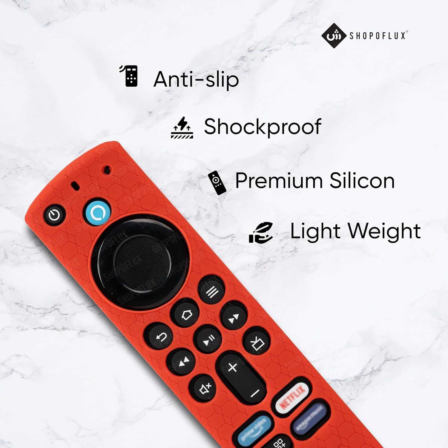 Shopoflux Silicone Remote Cover Compatible with Fire TV Stick (Red) Shopoflux