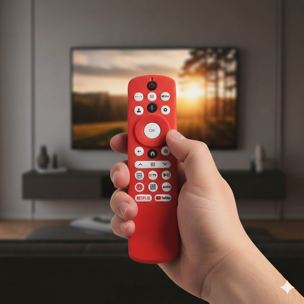 SHOPOFLUX Silicone TV Remote Cover Compatible with Haier Smart TV Protective Case with Lanyard (Red) Shopoflux