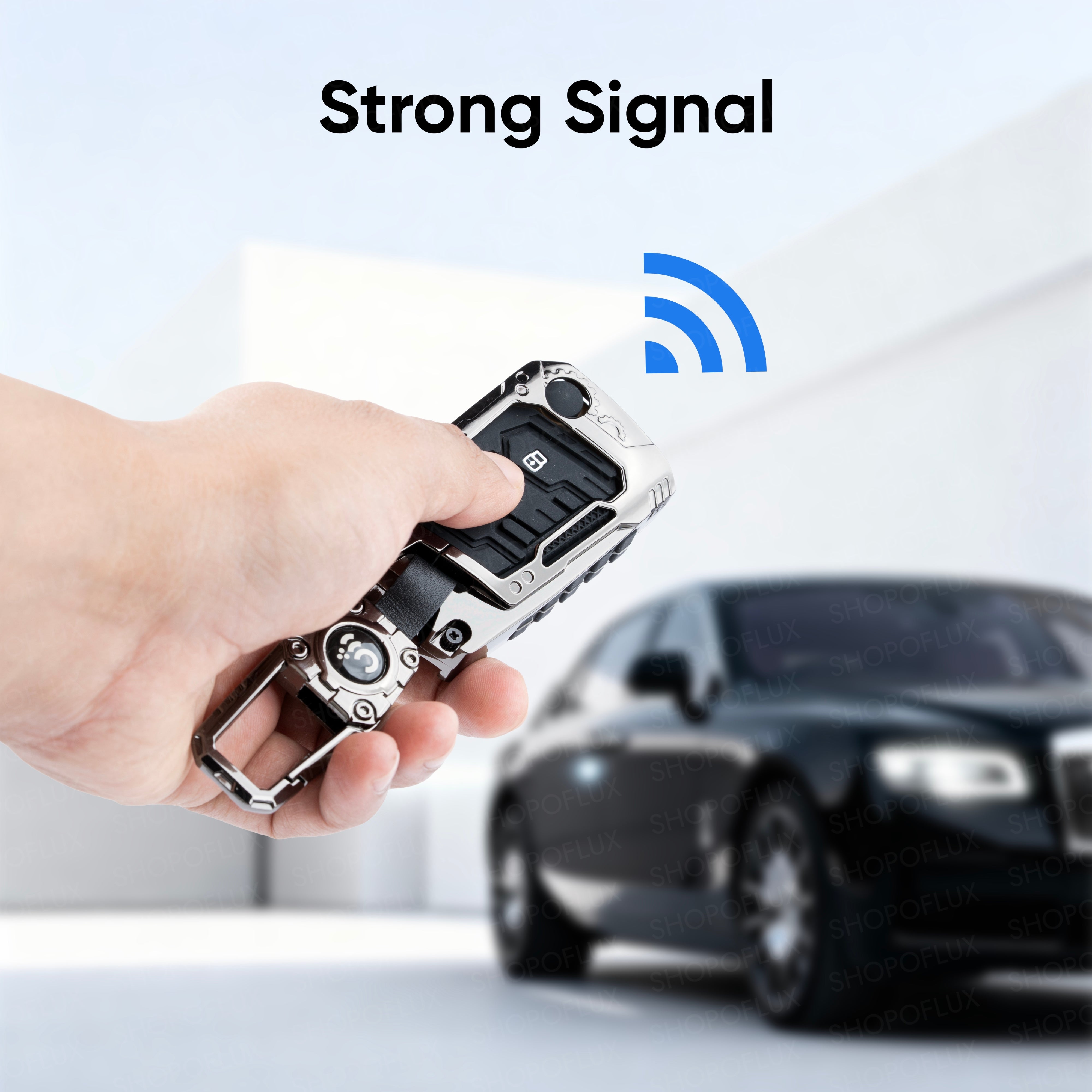SHOPOFLUX Metal Key Cover Compatible for Skoda & Volkswagen Cars Kylaq | Slavia | Kushaq | Octavia | Virtus | Taigun | Tiguan | T Roc 3 Button Flip Key