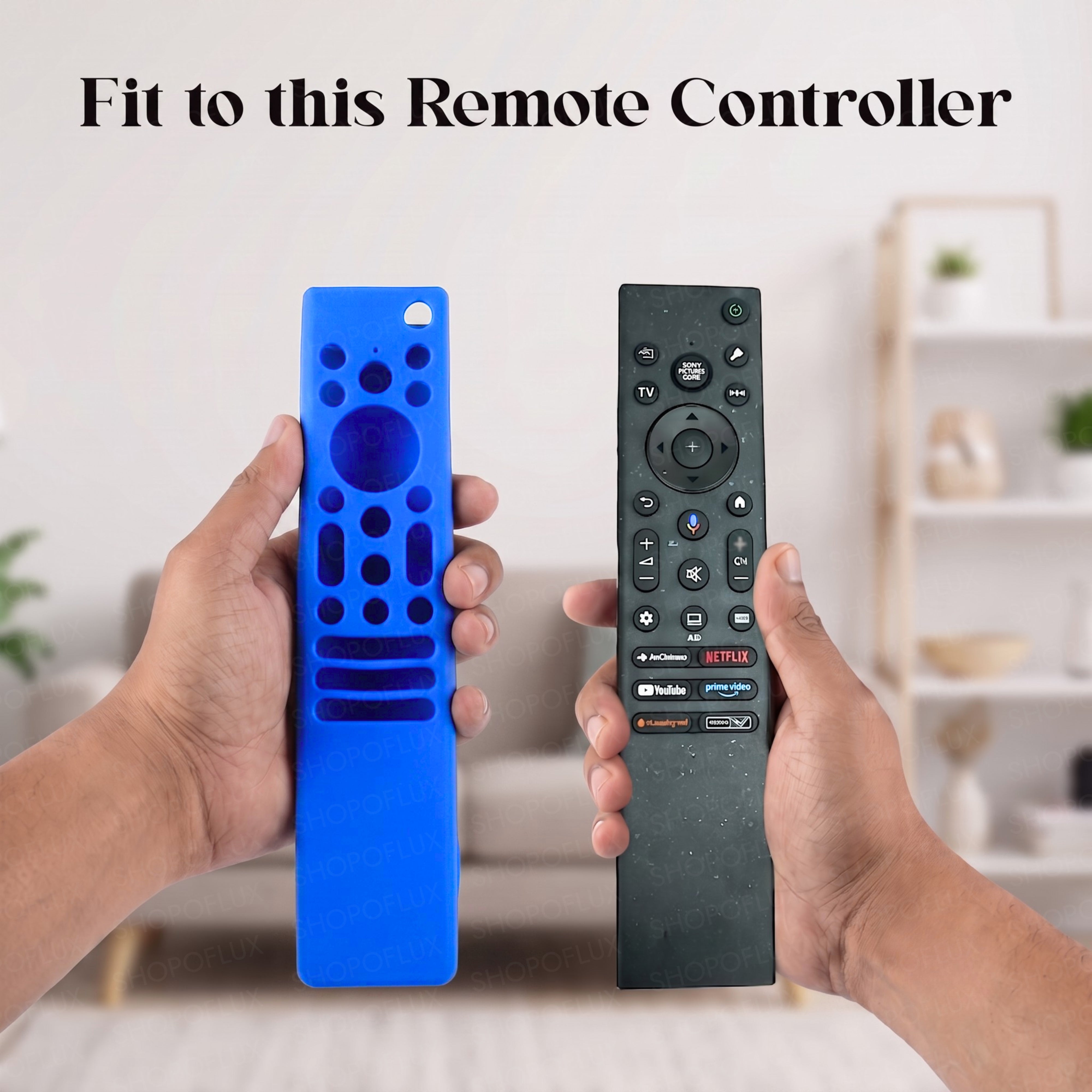 SHOPOFLUX Silicone Cover Compatible with Sony Bravia Smart Tv Voice Remote Case with Lanyard [Remote NOT Included]