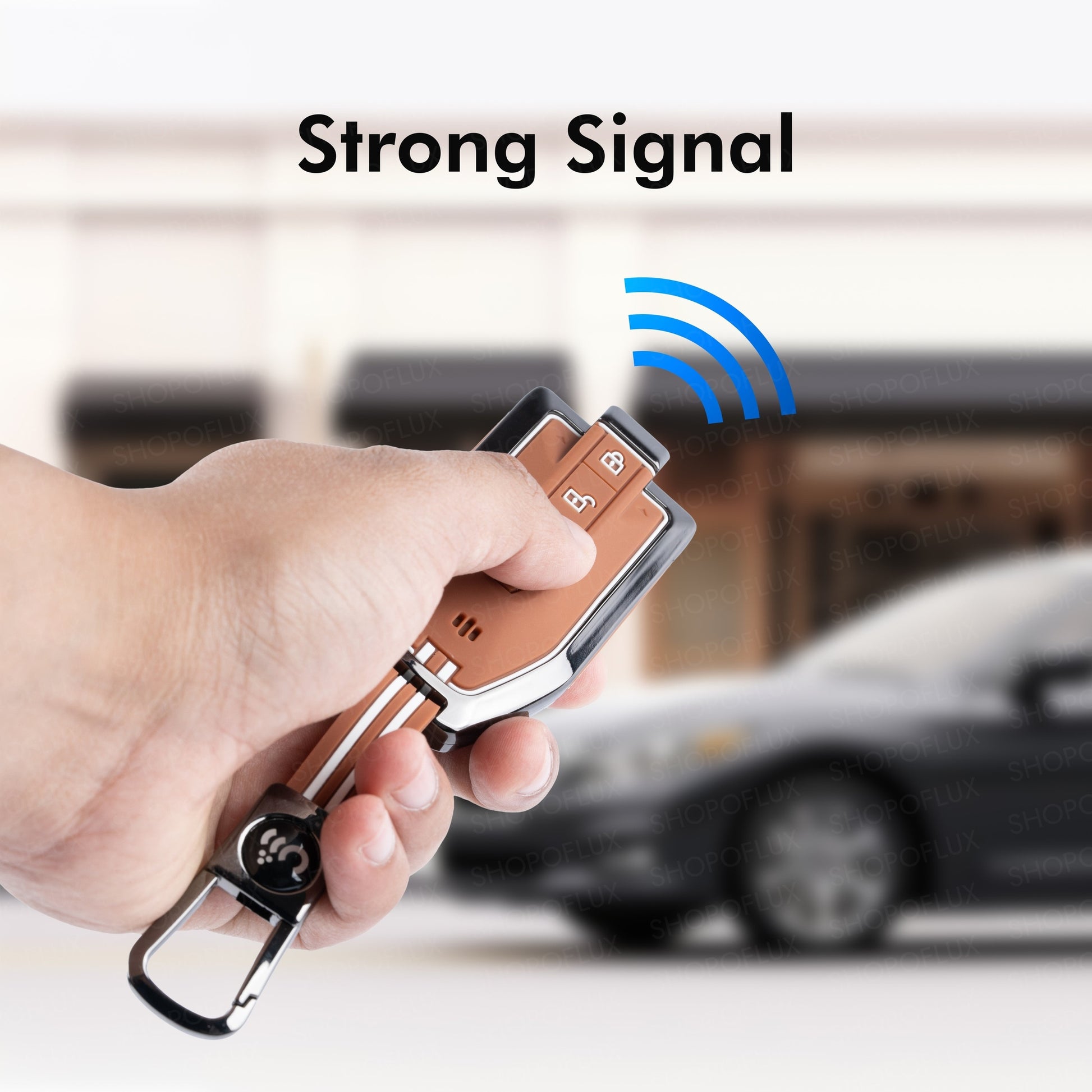 SHOPOFLUX Metal Key Cover Compatible with Mahindra BE 6, XEV 9 EV, XUV 7XO Smart Key (Metal Silicone Brown) Shopoflux