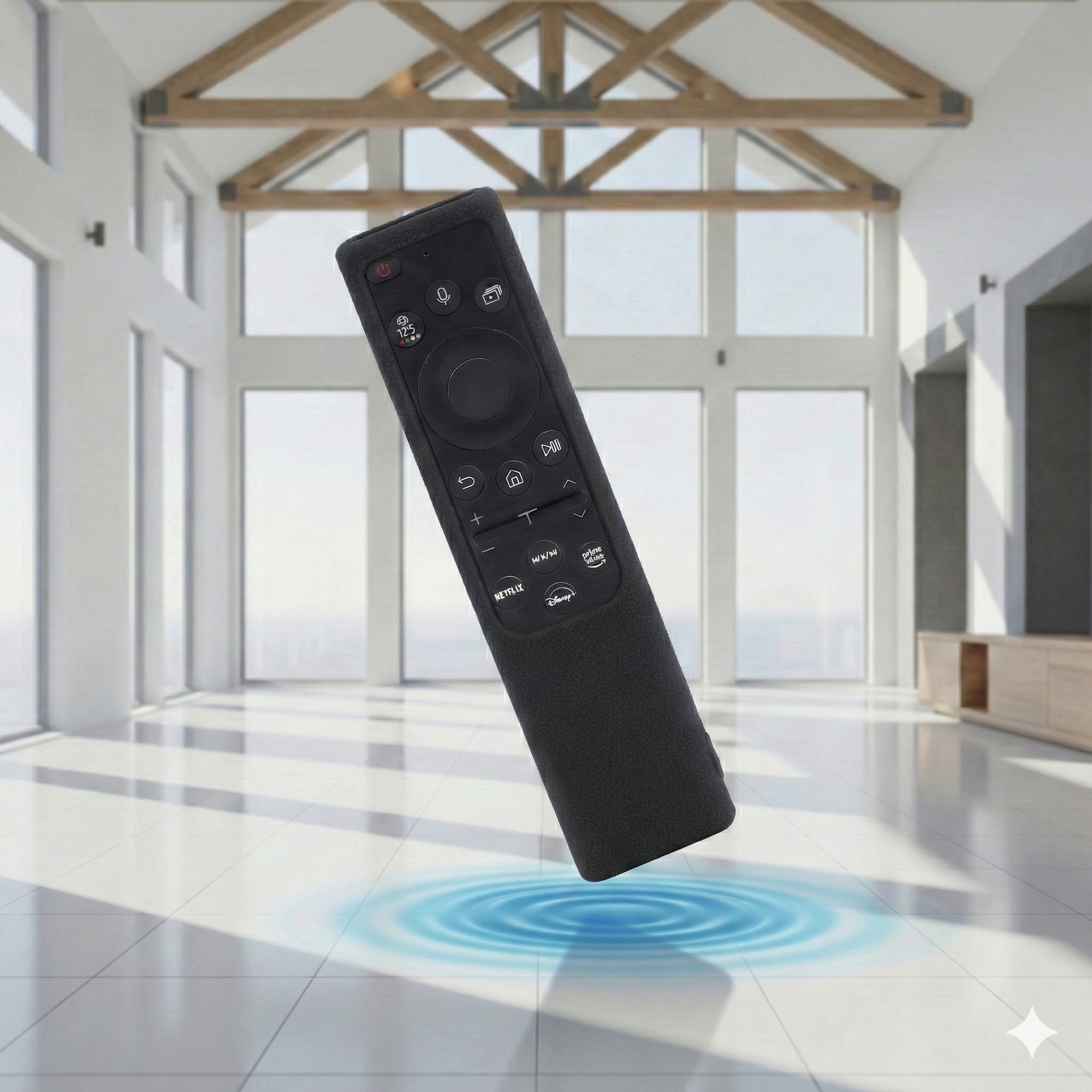SHOPOFLUX Silicone Tv Remote Cover Compatible with Samsung Smart Tv Remote Without Sollar [Remote NOT Included] (Black) Shopoflux