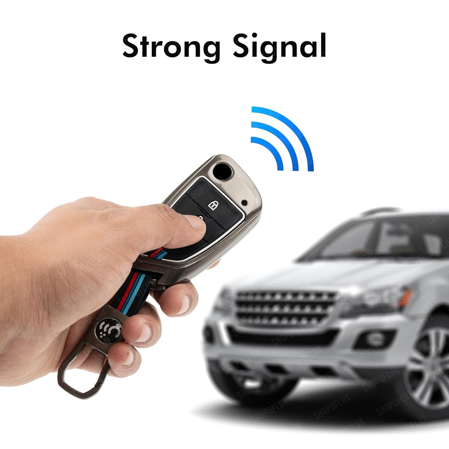 SHOPOFLUX Metal Key Cover Compatible for Xhorse DF Model Universal Remote 3 Button Flip Key