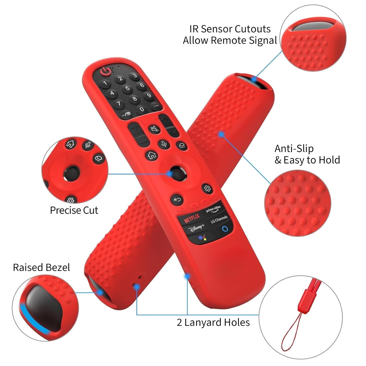 Shopoflux Silicone TV Remote Cover Compatible with LG AN-MR21GA (2021) MR22GA (2022) MR23GA (2023) Magic Remote Case (RED) Shopoflux