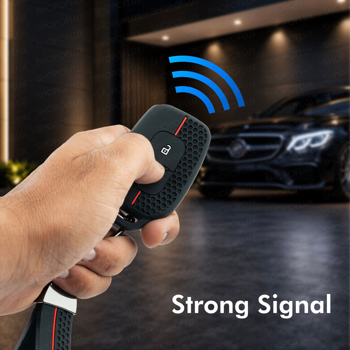 SHOPOFLUX Silicone Key Cover Compatible with Renault Kwid | Triber | Kiger | Duster | Nissan Gravite (Silicone Black)