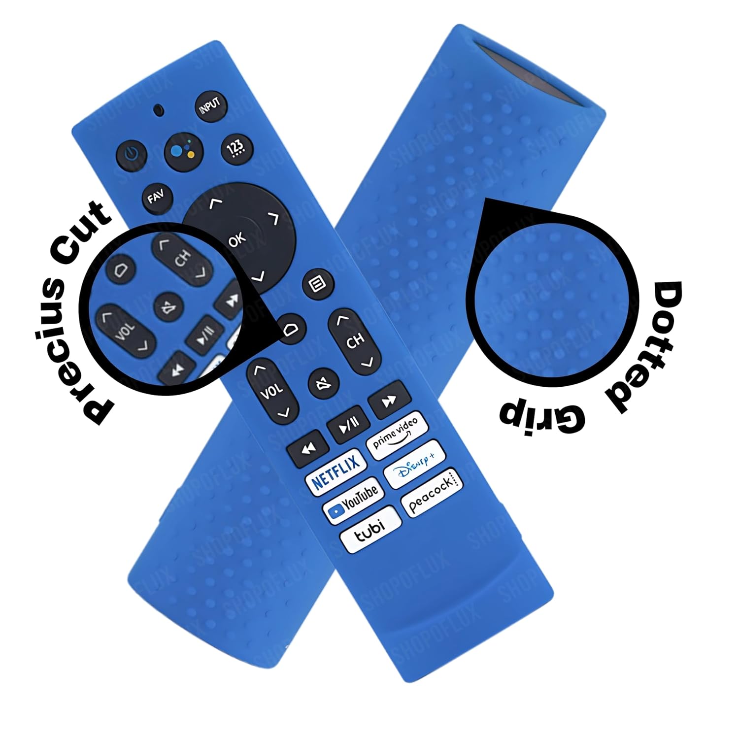 Shopoflux Silicone TV Remote Cover Compatible with Hisense Smart TV Remote VU GloLED Series Tv Remote Cover [Remote NOT Included] (Blue) Shopoflux