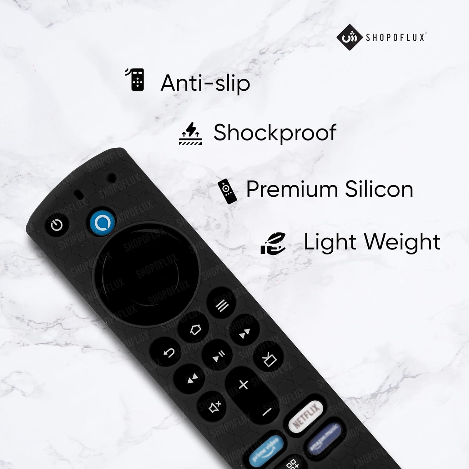 Shopoflux Silicone Remote Cover Compatible with Fire TV Stick (Black) Shopoflux