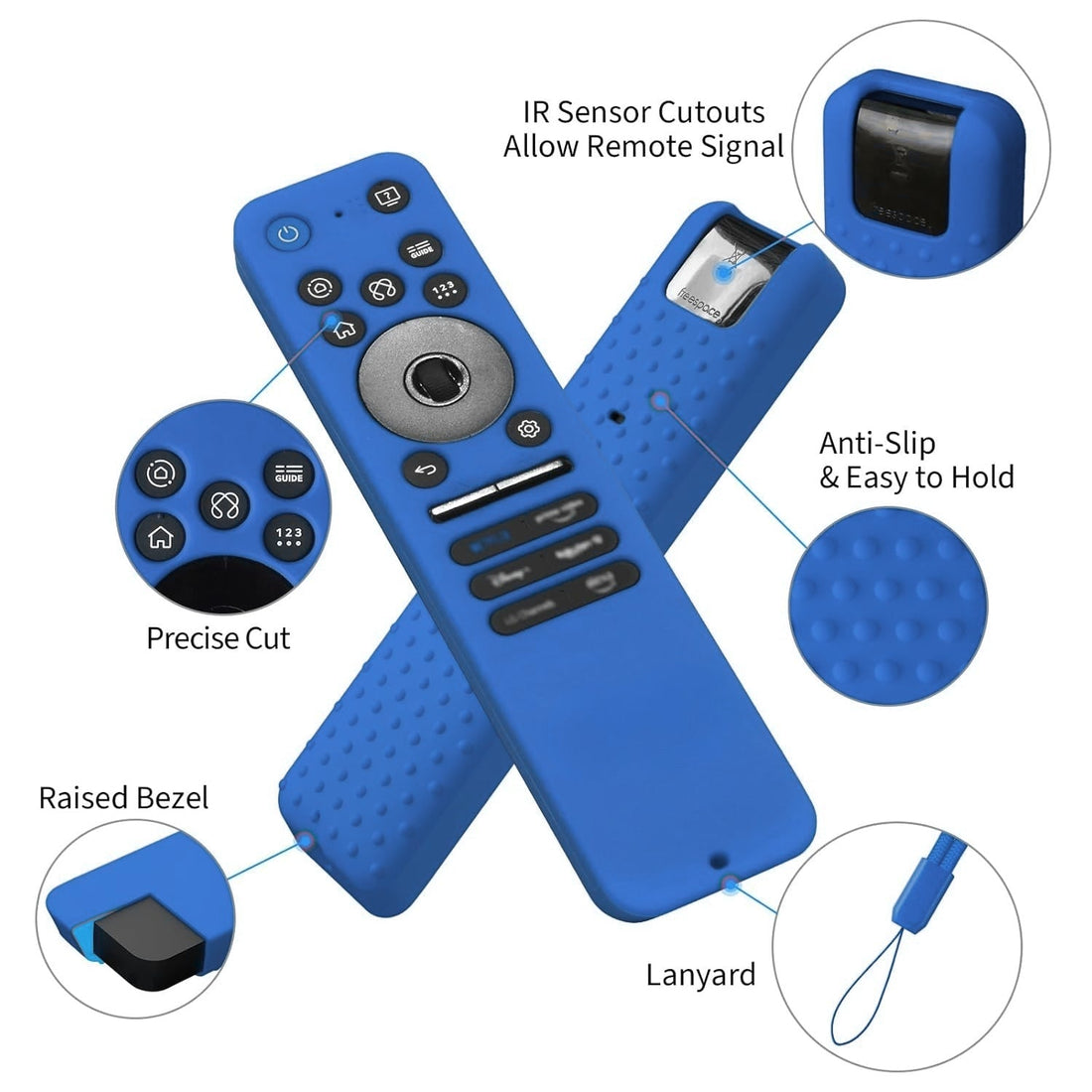 Shopoflux Silicone Tv Remote Cover Compatible with LG Smart TV Remote LG MR25GA Full Wrap Protective Case (Blue) Shopoflux