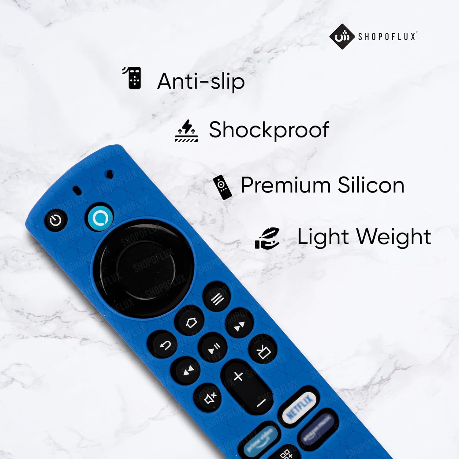 Shopoflux Silicone Remote Cover Compatible with Fire TV Stick (Blue) Shopoflux