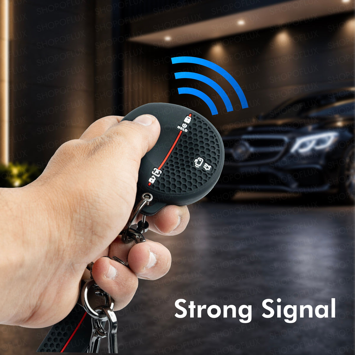 SHOPOFLUX Silicone Key Cover Compatible for Tata Harrier | Sierra EV Round Smart Key (Silicone Black)