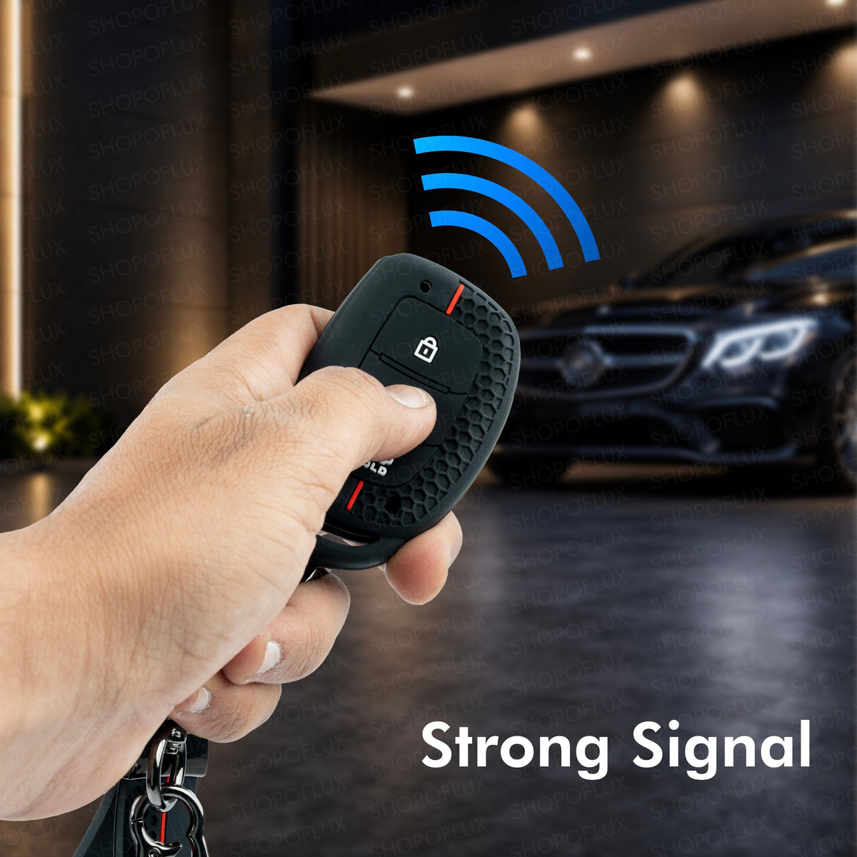 SHOPOFLUX Silicone Key Cover for Hyundai Grand i10 NIOS Asta | Venue | i20 | Aura | Exter | Creta | Elantra 3 Button Smart Key Only (Silicone Black)