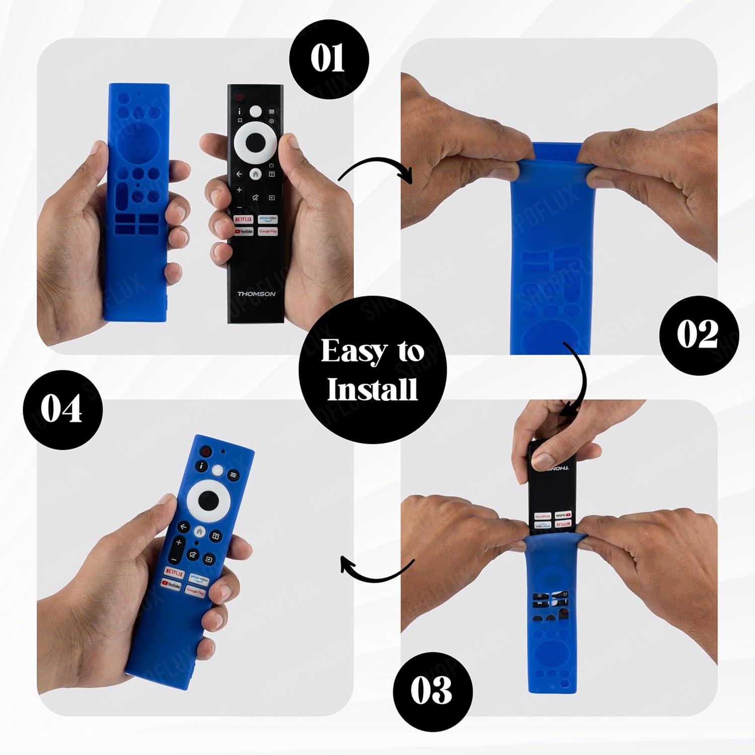 Shopoflux Silicone Cover case Compatible with Sansui Croma Haier Blaupunkt Motorola Smart Tv Remote Protective Case [Remote NOT Included] (Blue) Shopoflux