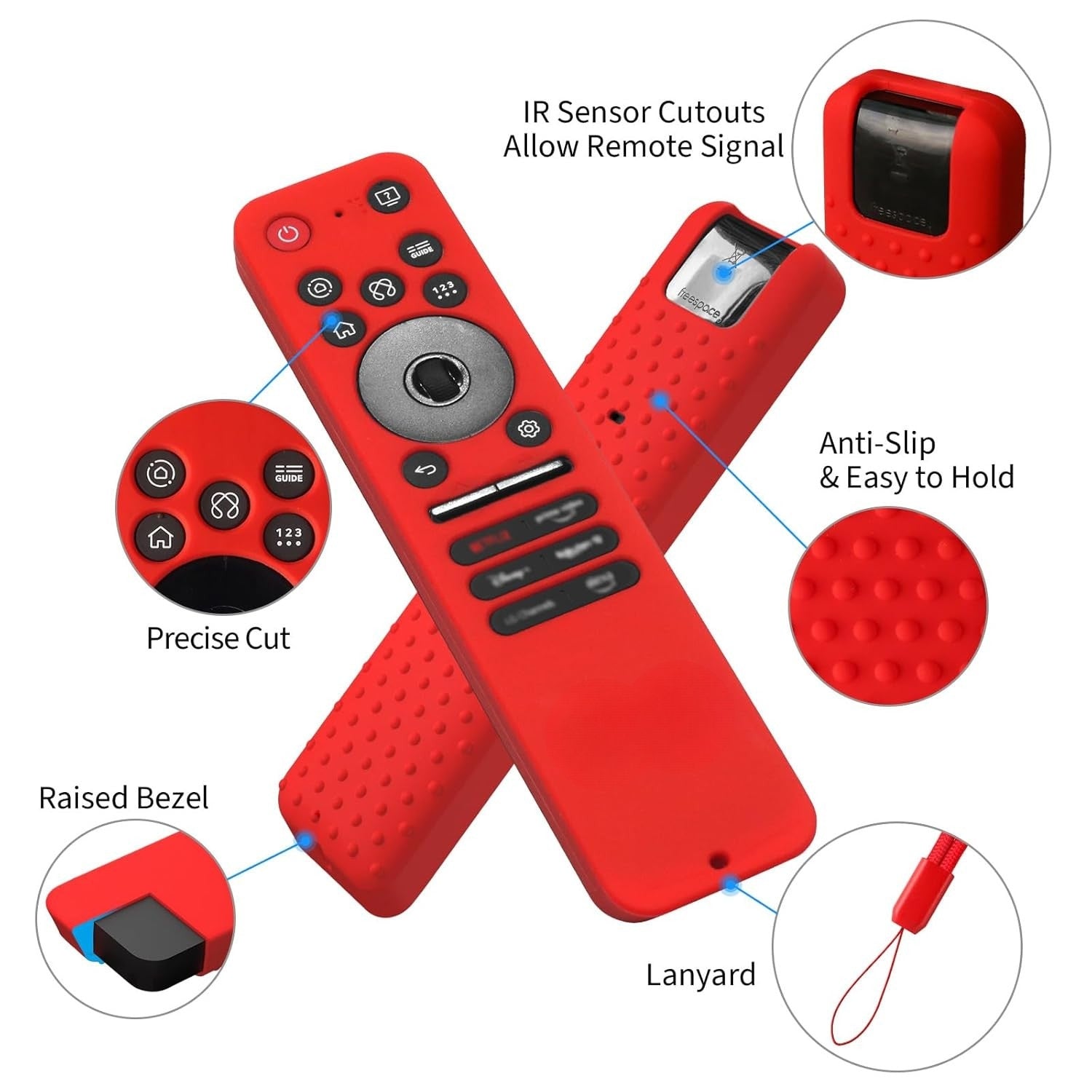 Shopoflux Silicone Tv Remote Cover Compatible with LG Smart TV Remote LG MR25GA Full Wrap Protective Case [Remote NOT Included] (RED) Shopoflux