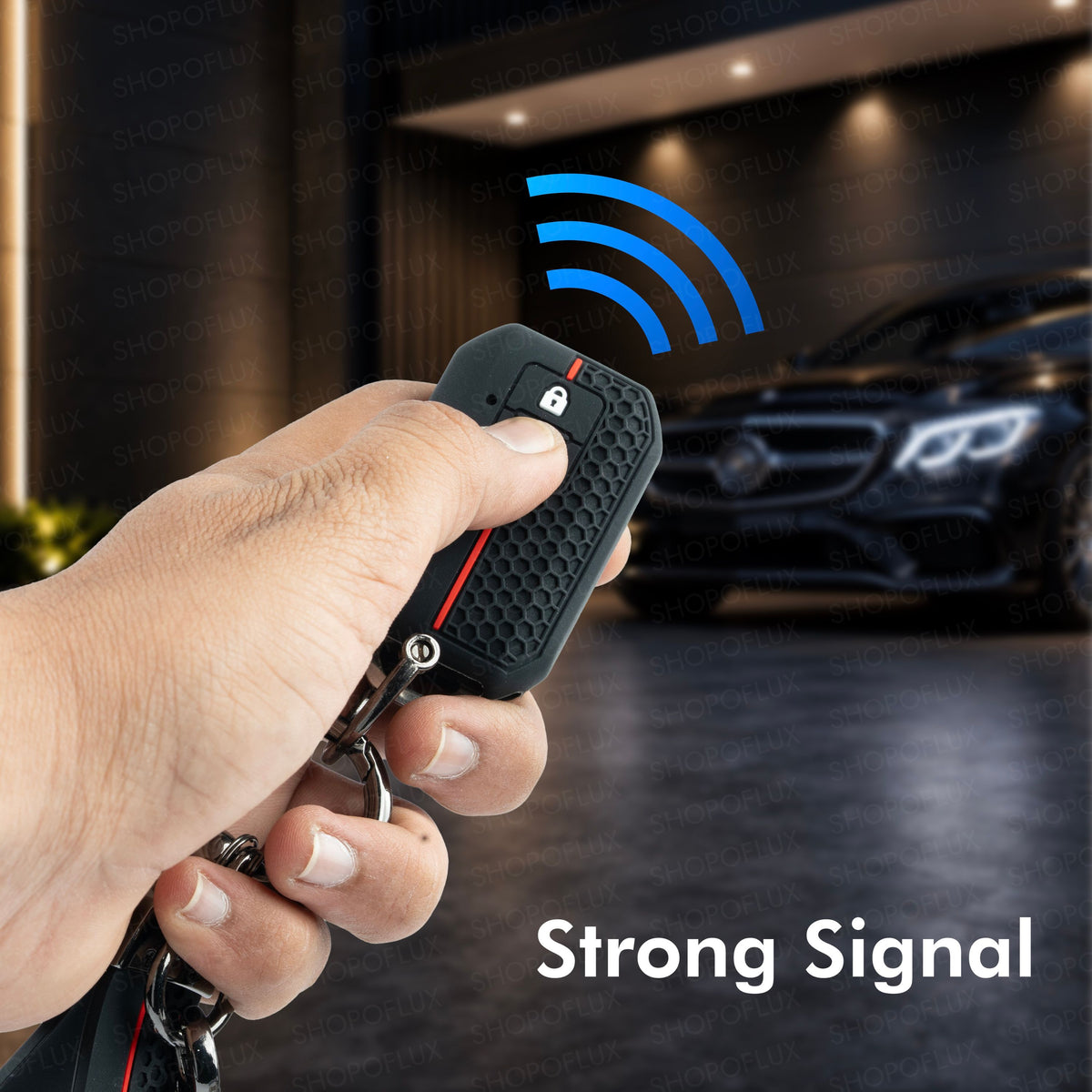 SHOPOFLUX Metal key Cover Compatible with Suzuki Dzire | Ertiga 3 button smart key (Black) (Pack 1)
