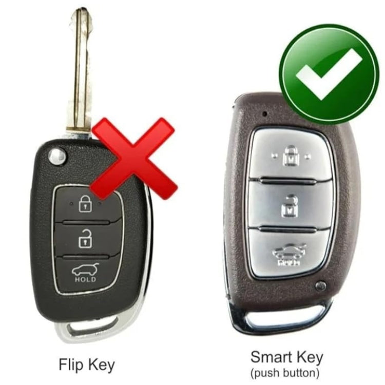 SHOPOFLUX Metal Key Cover for Hyundai Grand i10 NIOS Asta | Venue | i20 | Aura | Exter | Creta | Elantra 3 Button Smart Key Only - Black (Copy) Shopoflux