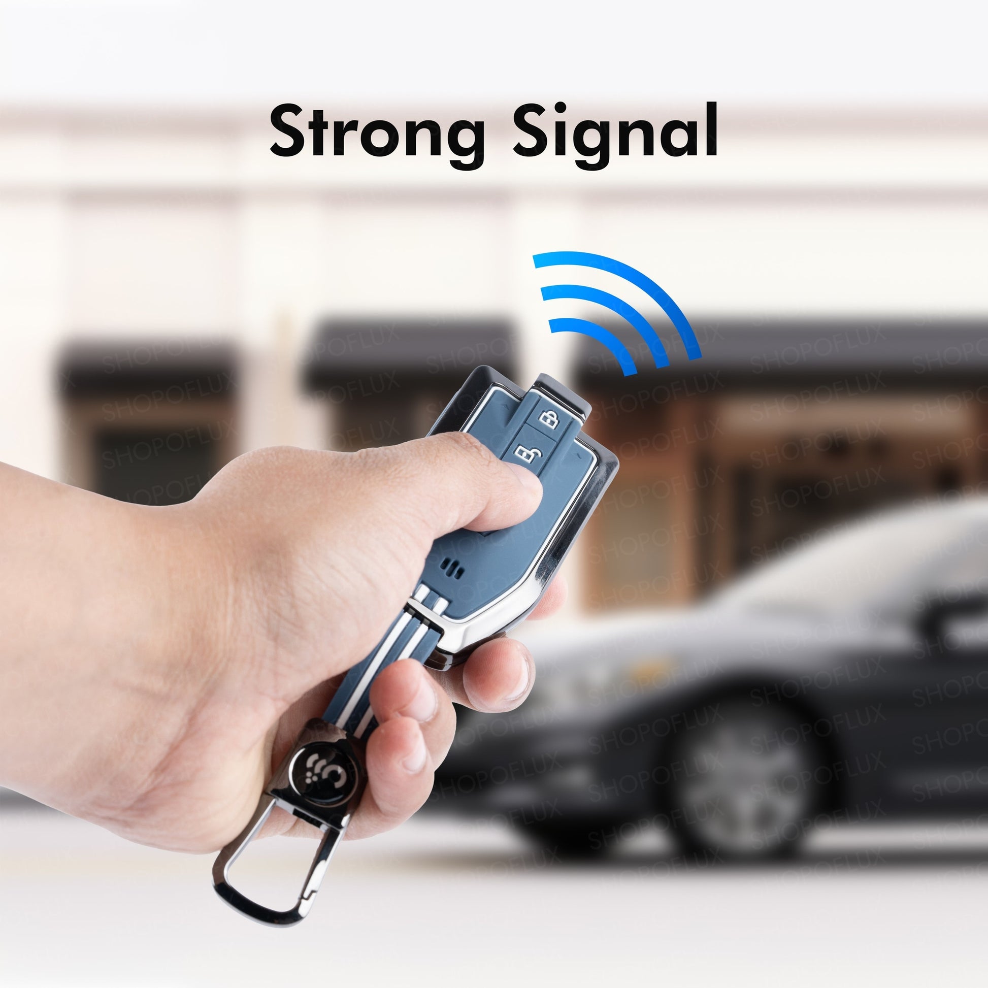 SHOPOFLUX Metal Key Cover Compatible with Mahindra BE 6, XEV 9 EV, XUV 7XO Smart Key (Metal Silicone Blue) Shopoflux