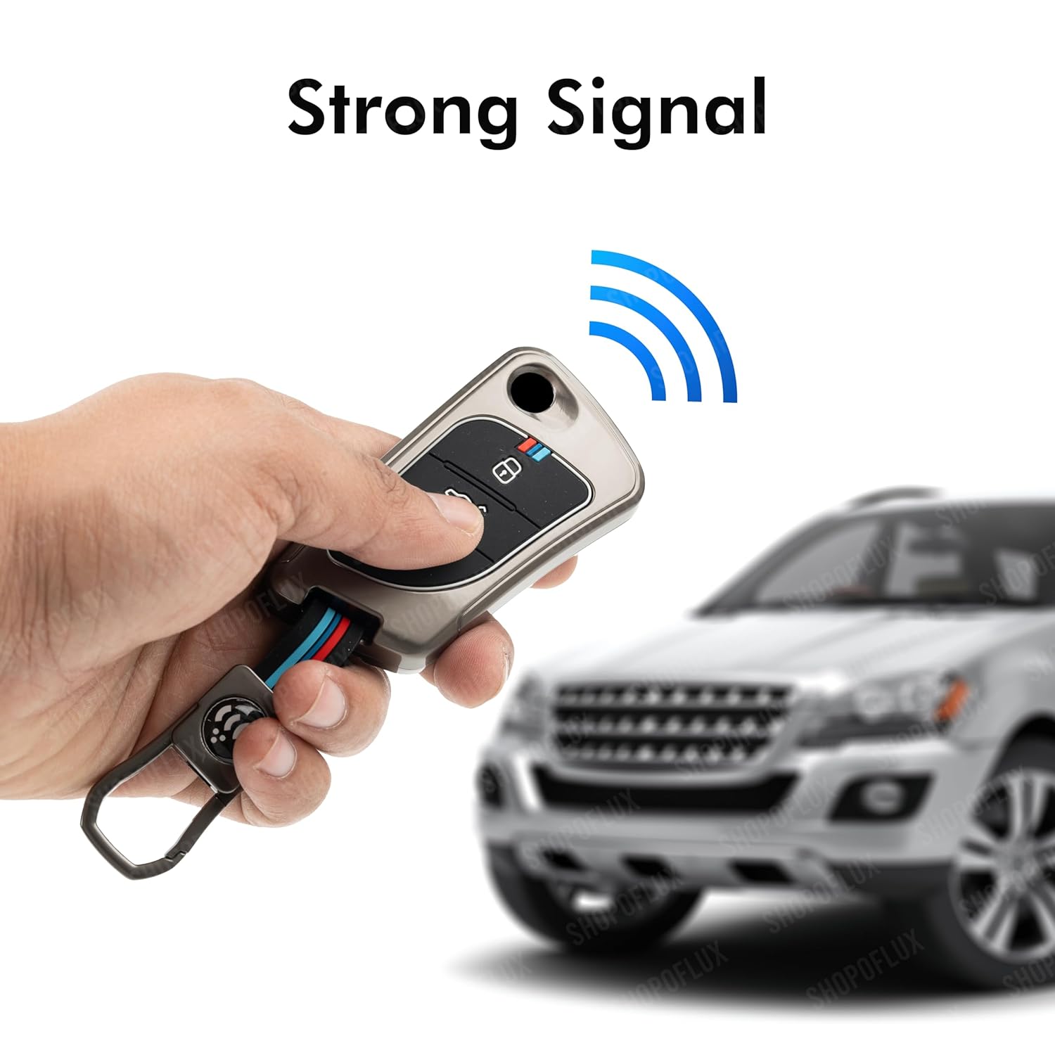 SHOPOFLUX Metal Key Cover Compatible for KD Xhorse LX B30 Universal Remote 3 Button Flip Key