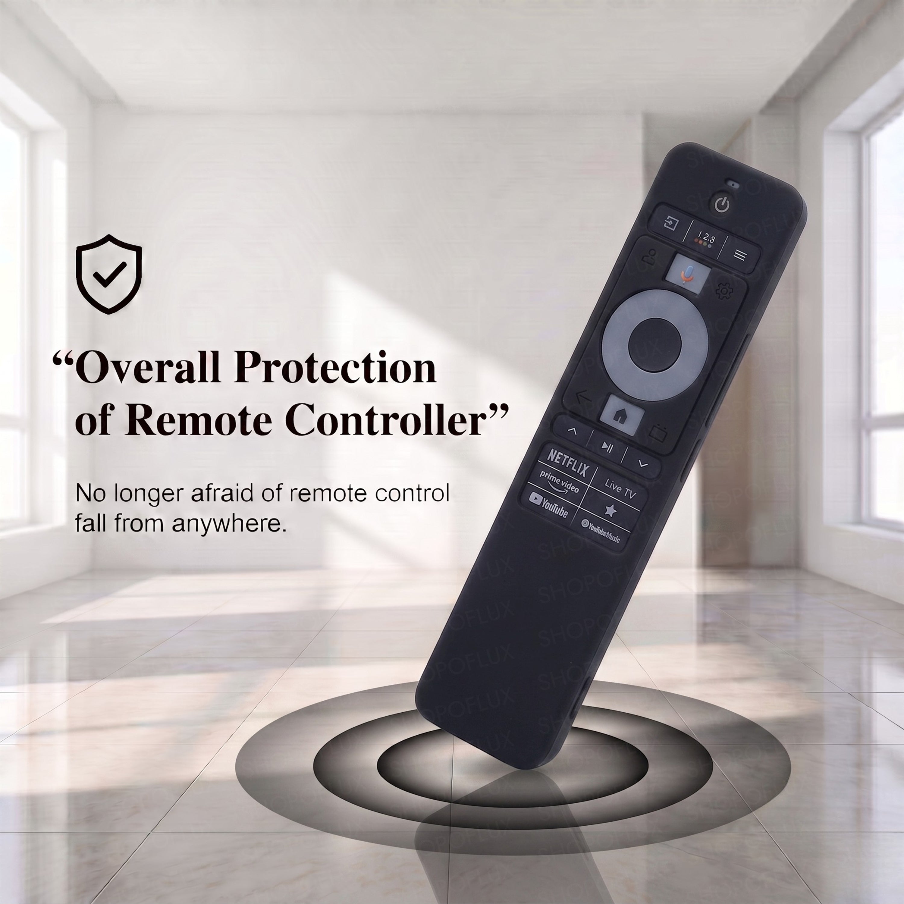 SHOPOFLUX Silicone TV Remote Cover Compatible with Haier TV Protective Case with Lanyard [Remote Not Included] (Black)