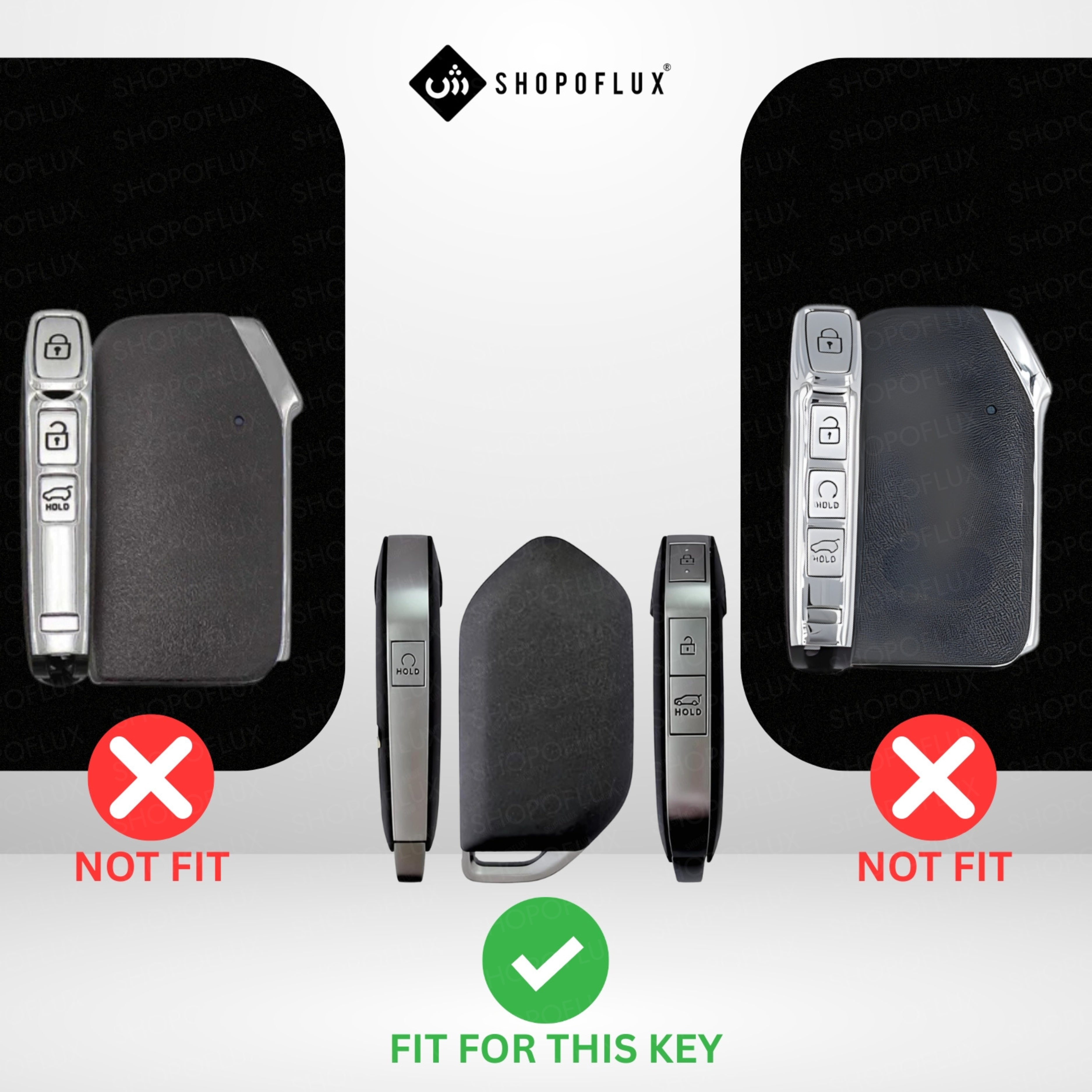 SHOPOFLUX TPU Key Cover Compatible with Kia Syros, Seltos, EV6 EV9 4 Button Smart Key (Pack of 1) (White)