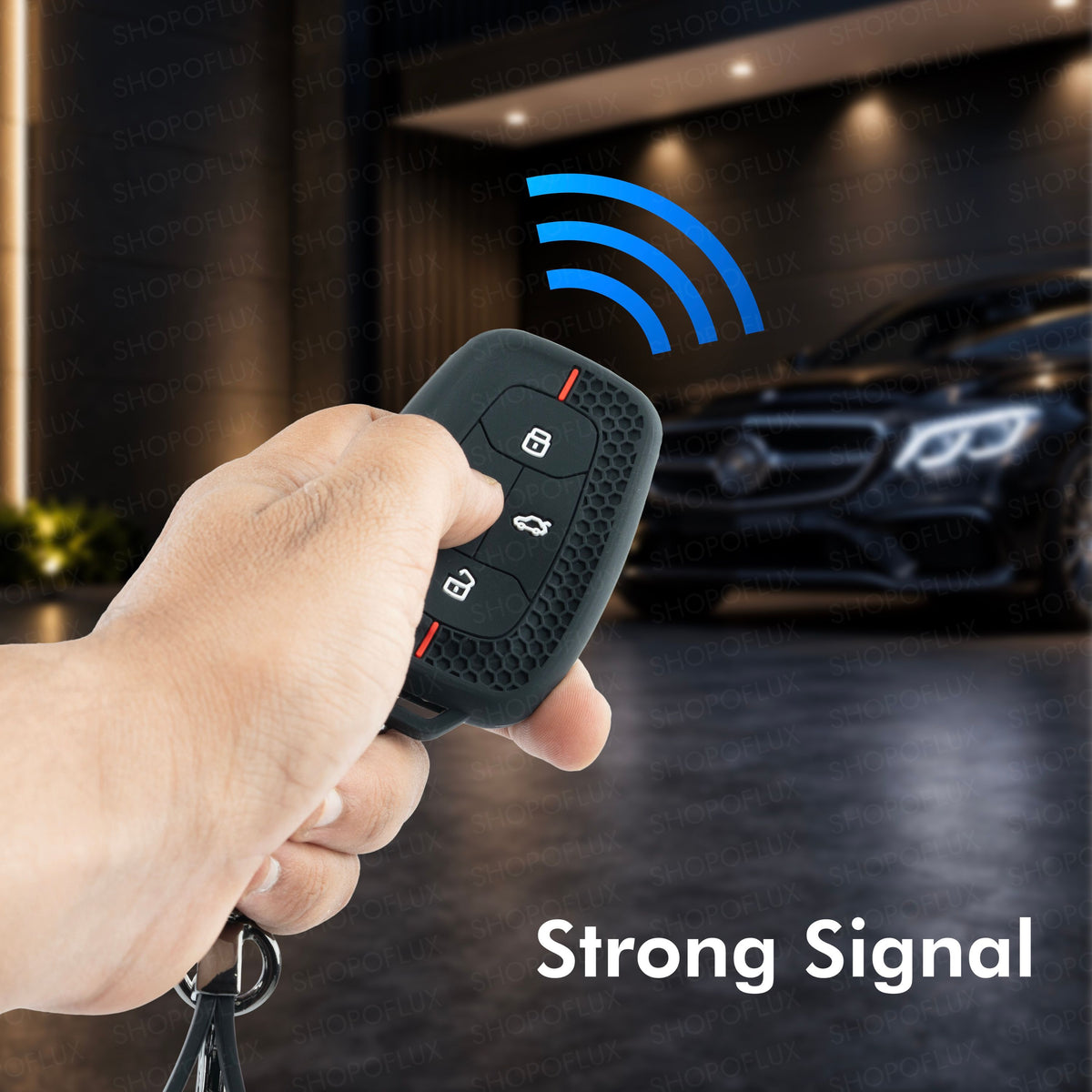 SHOPOFLUX Key Cover Compatible with Tata Nexon | Harrier | Safari | Altroz | Tigor | EV | Punch | Tiago EV Electric 4 Button Smart Key