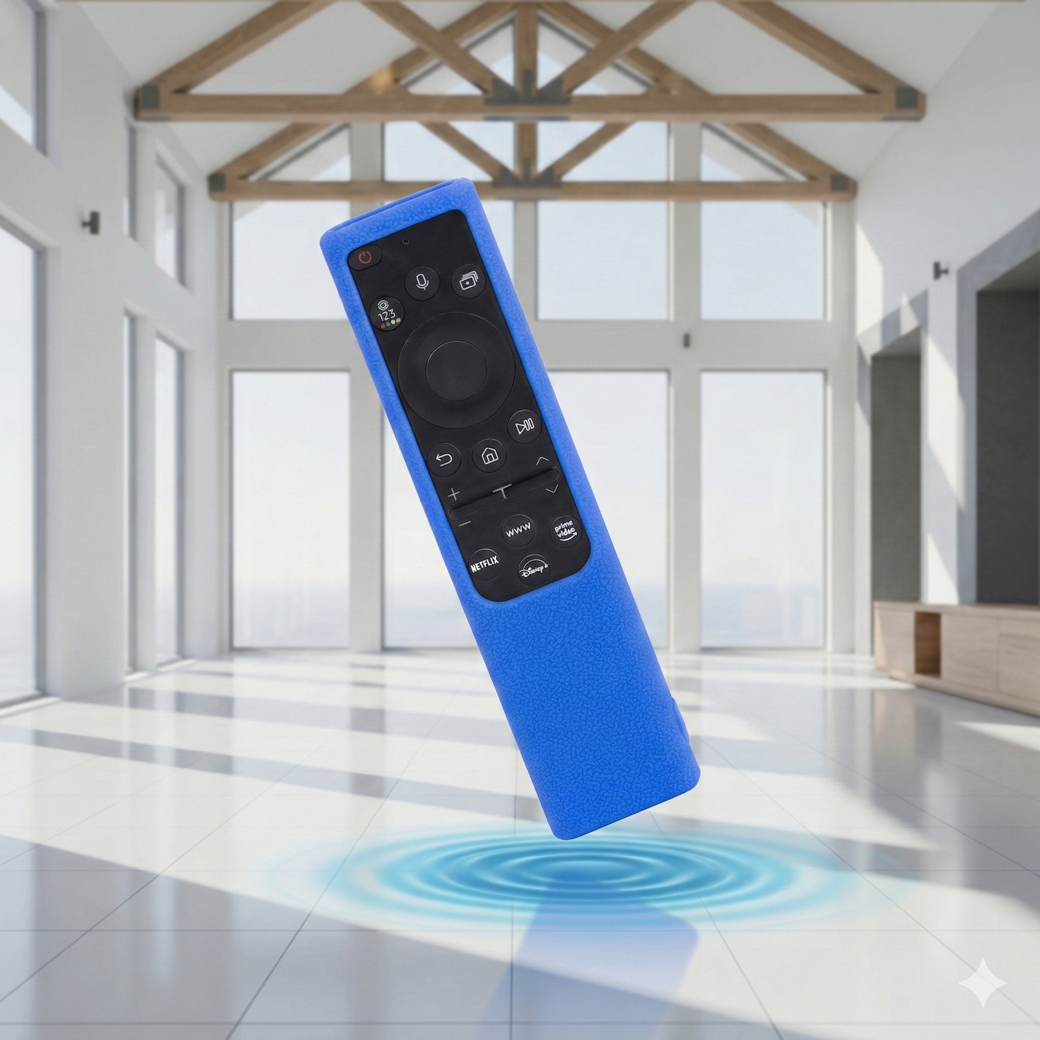 SHOPOFLUX Silicone Tv Remote Cover Compatible with Samsung Smart Tv Remote Without Sollar [Remote NOT Included] (Blue) Shopoflux