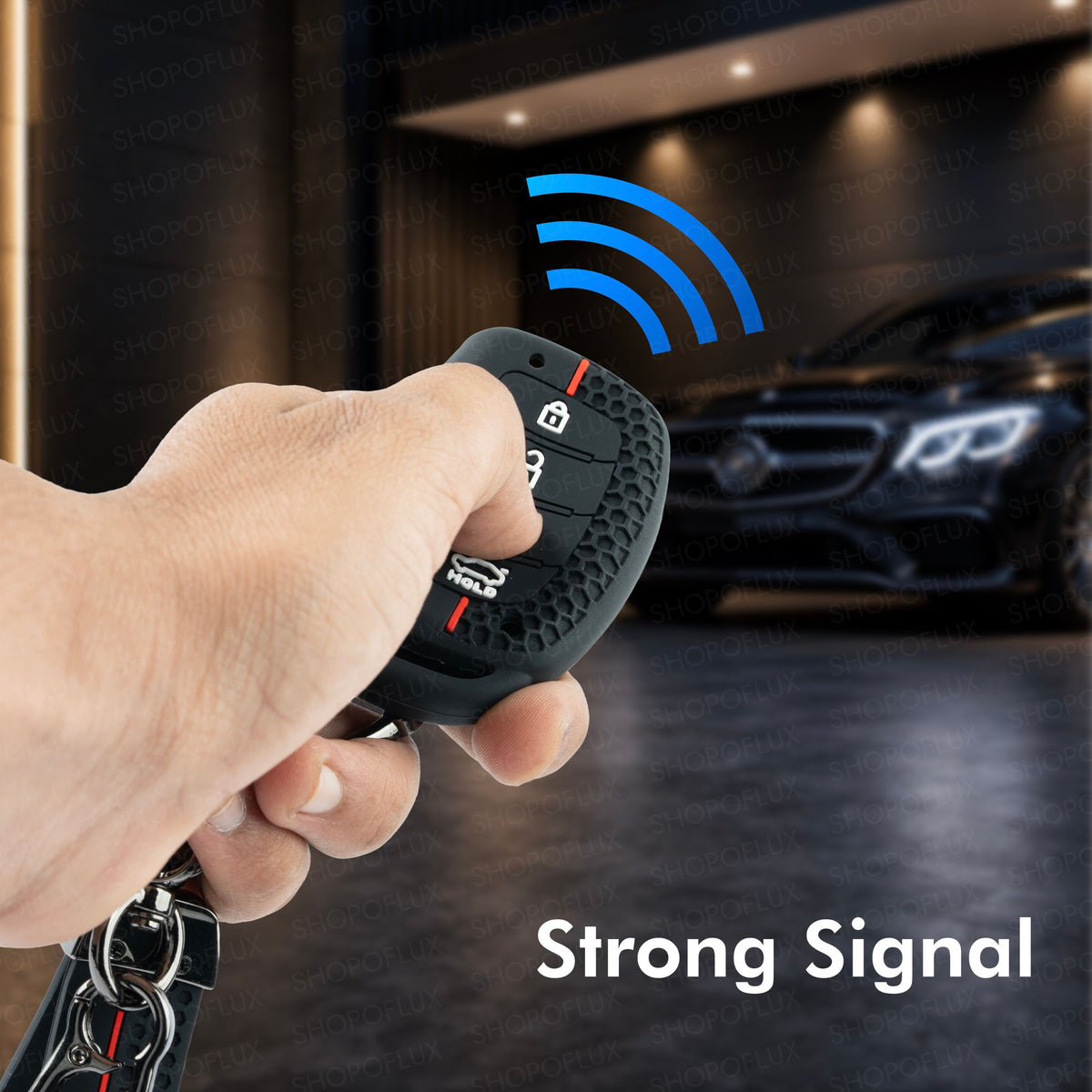 SHOPOFLUX Key Cover Compatible with Hyundai Alcazar and Creta ev Car 4 Button Smart Key