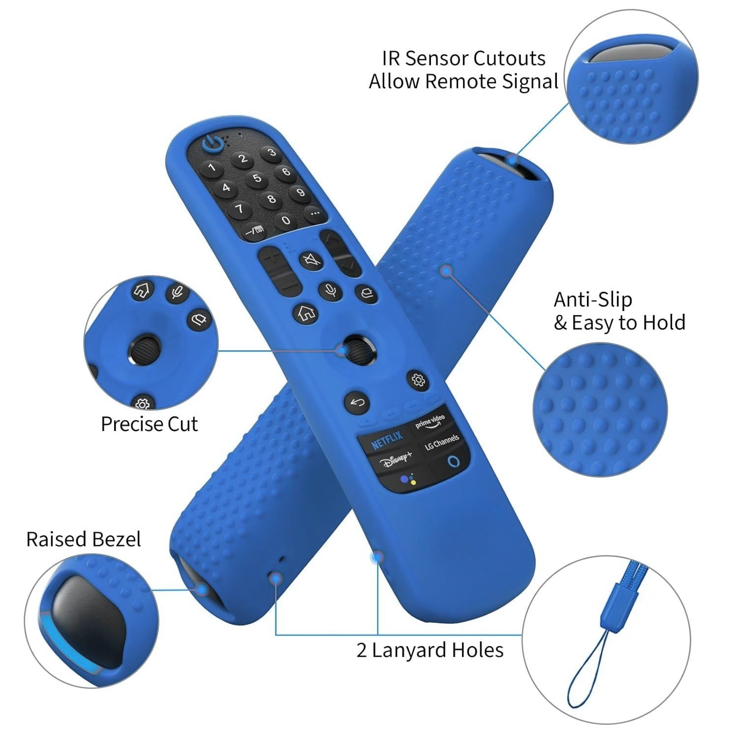 Shopoflux Silicone TV Remote Cover Compatible with LG AN-MR21GA (2021) MR22GA (2022) MR23GA (2023) Magic Remote Case (Blue) Shopoflux