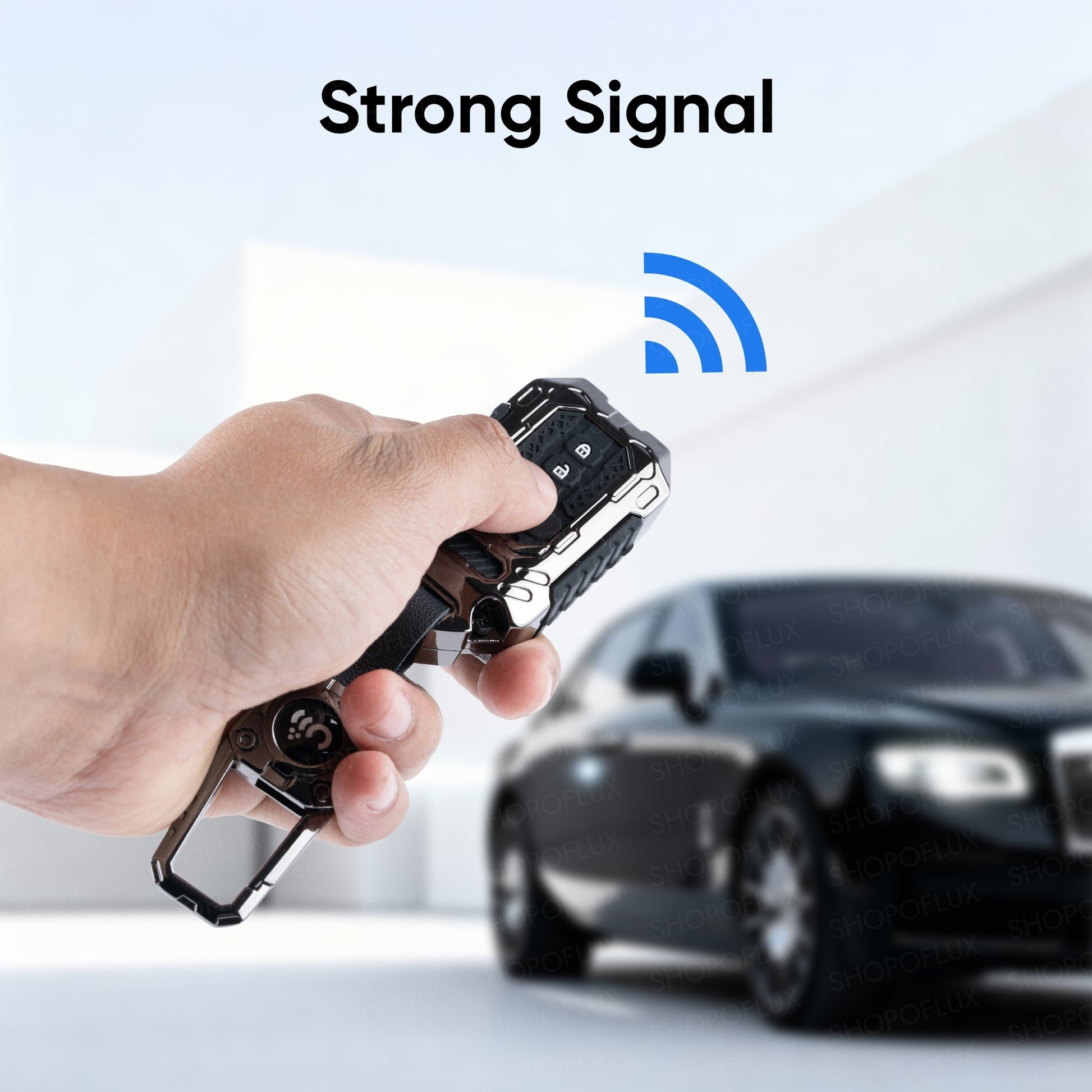 SHOPOFLUX Metal key Cover Compatible with Suzuki Dzire | Victoris | Ertiga 3 button smart key (Pack 1) (Metal Silicone Black) Shopoflux