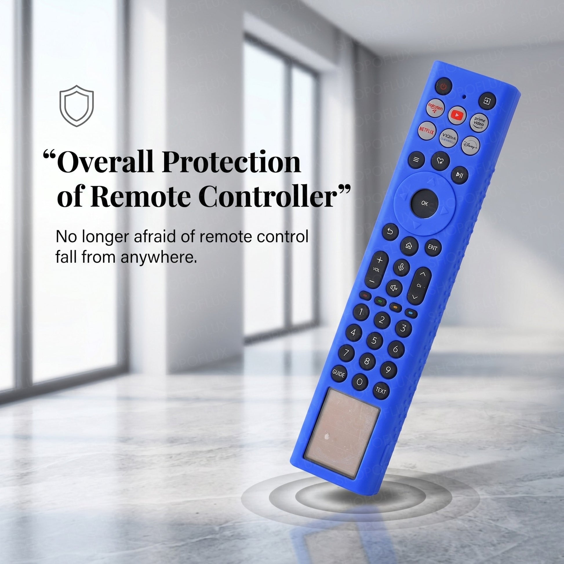 SHOPOFLUX Silicone TV Remote Cover Compatible with Hisense TV Remote [Remote NOT Included] (Blue) Shopoflux