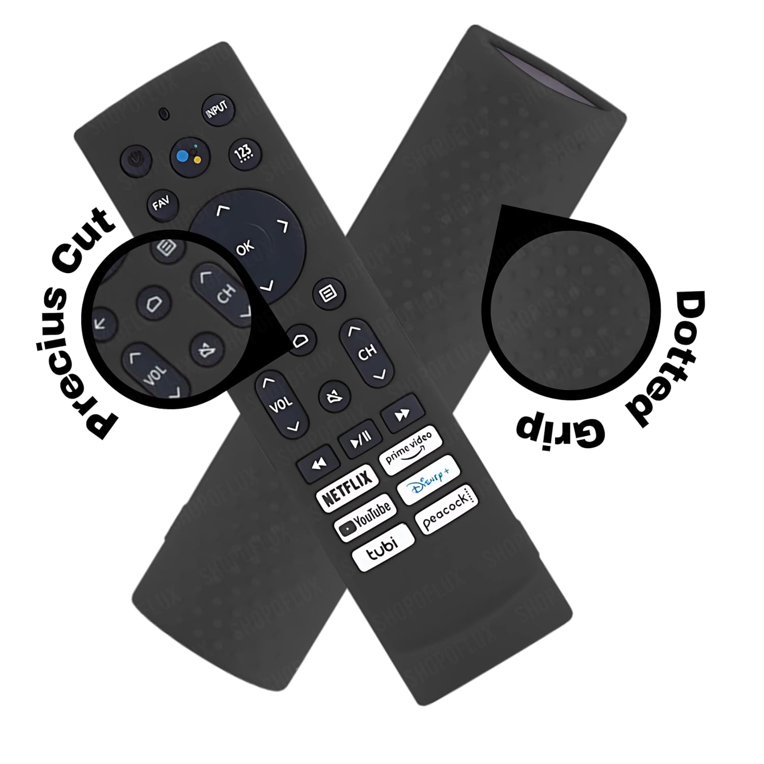 Shopoflux Silicone TV Remote Cover Compatible with Hisense Smart TV Remote VU GloLED Series Tv Remote Cover [Remote NOT Included] (Black) Shopoflux