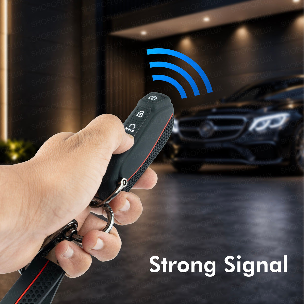 SHOPOFLUX Silicone Key Cover Compatible with Kia Seltos 2024 2023 Facelift HTX | Carens Clavis X Line | Sonet Facelift 4 Button Smart Key (Silicone Black)