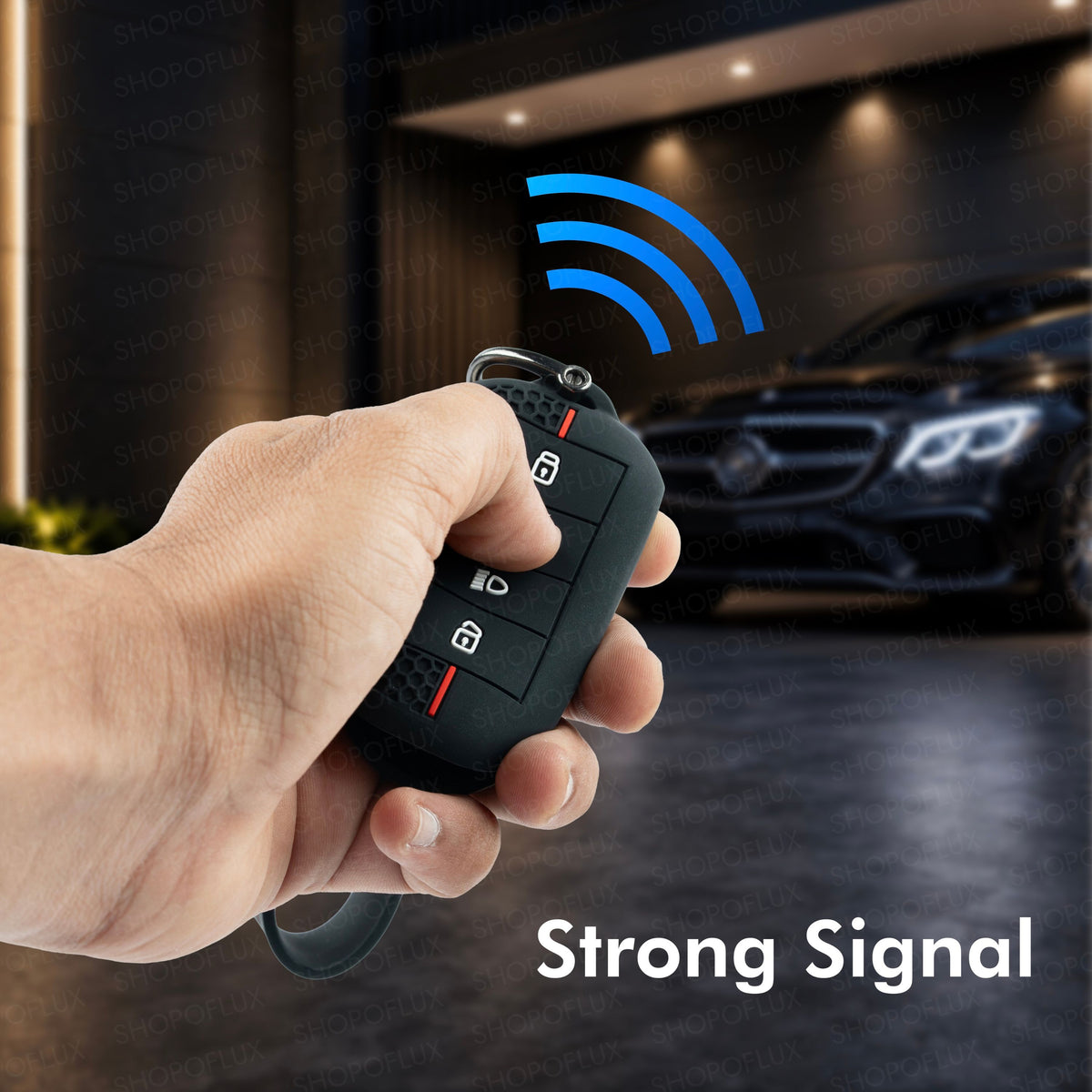 SHOPOFLUX Metal Key Cover Compatible for Tata Curvv | Curvv EV Electric | Sierra | Safari | Harrier | 4 Button Smart Key Only (Metal Black Silicone)