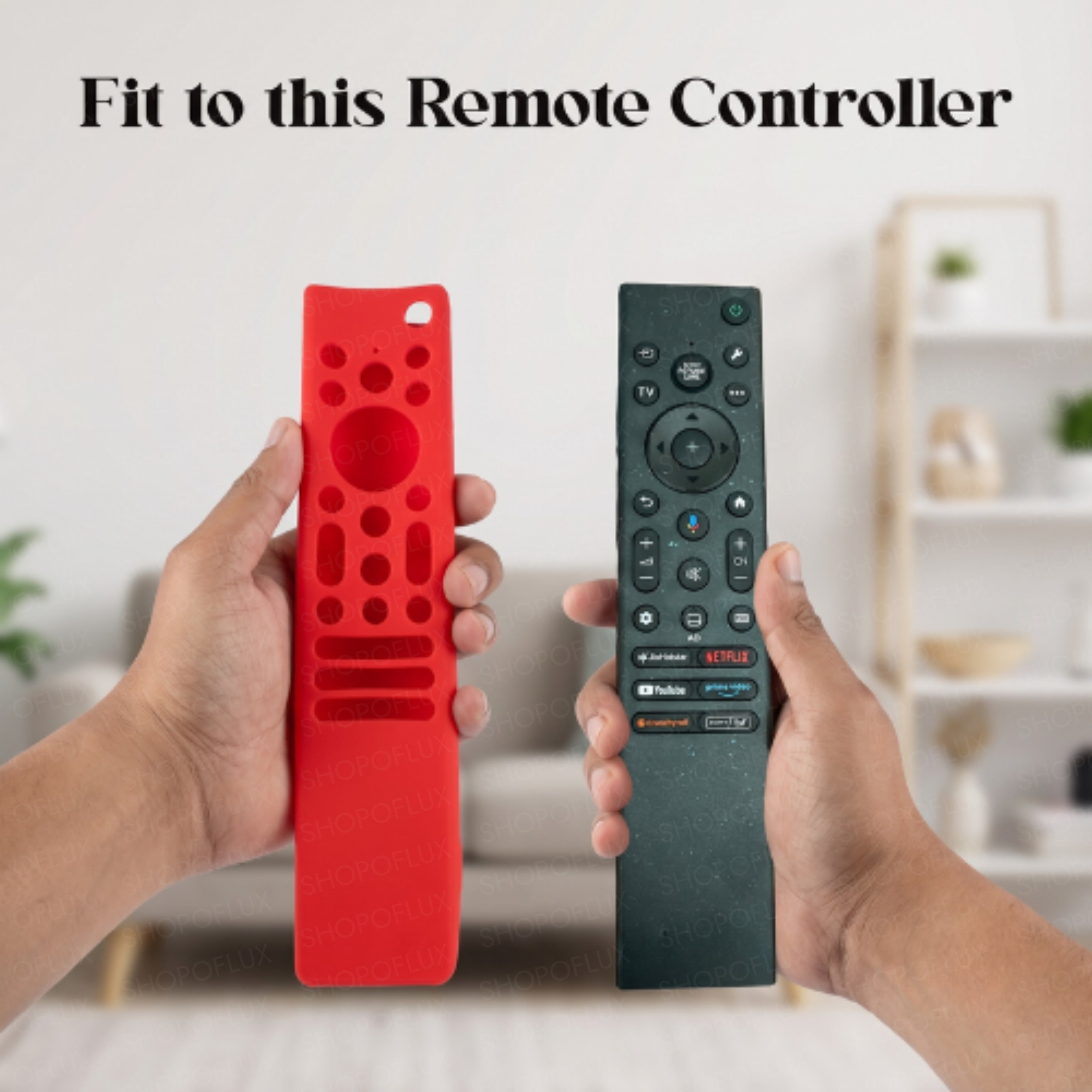 SHOPOFLUX Silicone Cover Compatible with Sony Bravia Smart Tv Voice Remote Case with Lanyard [Remote NOT Included]