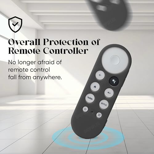 Shopoflux Silicone Full Wrap Remote Case Compatible with Google Chromecast Tv Voice Remote Protective Cover (Black) Shopoflux