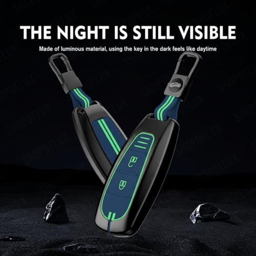 SHOPOFLUX Metal Key Cover Compatible with Baleno | Breeza | S Cross | Ciaz | Swift 2 Button Smart Key (Metal Blue Silicone) Shopoflux