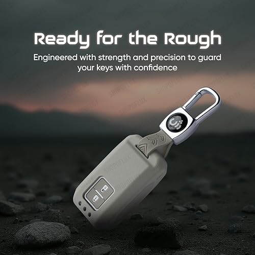 SHOPOFLUX ABS Silicone Key Cover Compatible with Baleno, Grand Vitara, XL6, Swift, Brezza, Celerio, Ignis, Ertiga, Dzire, Fronx, Urban Cruiser, Rumion, Glanza, Hyryder (ABS Silicone Light Gray) Shopoflux