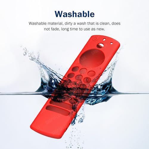 SHOPOFLUX Silicone Tv Remote Cover Compatible with Amazon Basics Smart LED TV Remote Protective Cover [Remote NOT Included] (Red) Shopoflux