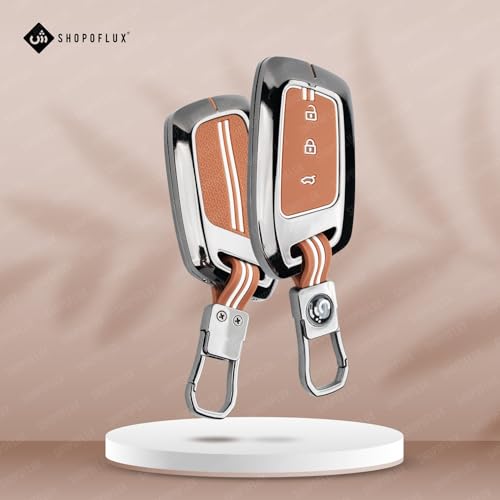 SHOPOFLUX Metal Car Key Cover Compatible for MG Hector | Windsor EV 3 Button Smart Key Shopoflux