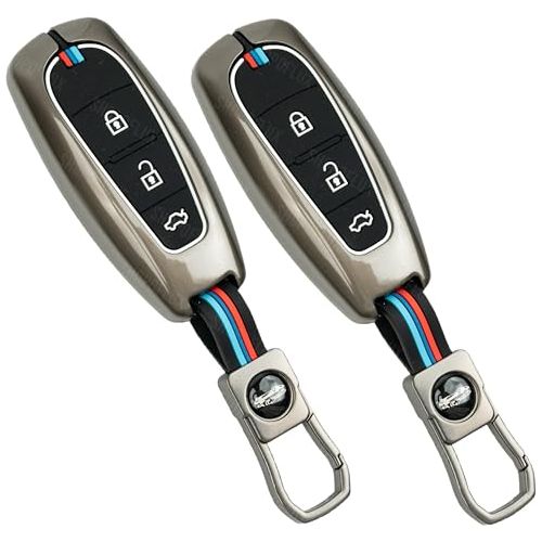 SHOPOFLUX Metal Key Cover Compatible with Baleno, Breeza, S Cross, Ciaz, Swift 3 Button Smart Key