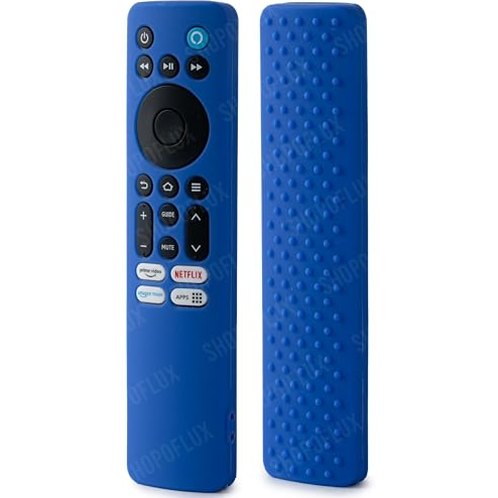 Shopoflux Silicone Tv Remote Cover Compatible with Redmi Smart Fire Tv 32 Redmi Fire Tv 4k 43 inches Tv Remote Protective Case [Remote NOT Included] (Blue) Shopoflux