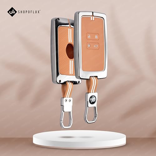 SHOPOFLUX Metal Key Cover Compatible with Renault Triber | Kiger 4 Button Smart Key Shopoflux
