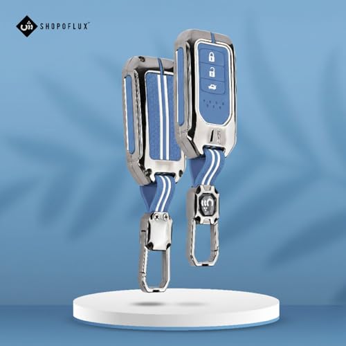 SHOPOFLUX Metal Key Cover Compatible for Honda Elevate | City | Amaze | WRV | CRV | Jazz | 3 Button Smart Key Shopoflux