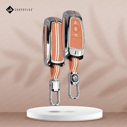 SHOPOFLUX Metal Key Cover Compatible for Endeavour | Figo | Aspire | Freestyle Titanium 3 Button Smart Key Shopoflux