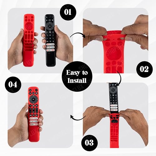 SHOPOFLUX Silicone TV Remote Cover Case Compatible with TCL Tv Remote RC802NU1 / IFFALCON Smart LED TV Remote Protective Cover [Remote NOT Included] (Red) Shopoflux